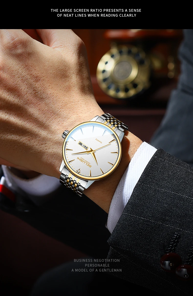 BELUSHI montre pour hommes Top marque montre à Quartz Design Simple montre-bracelet étanche Relogio Feminino