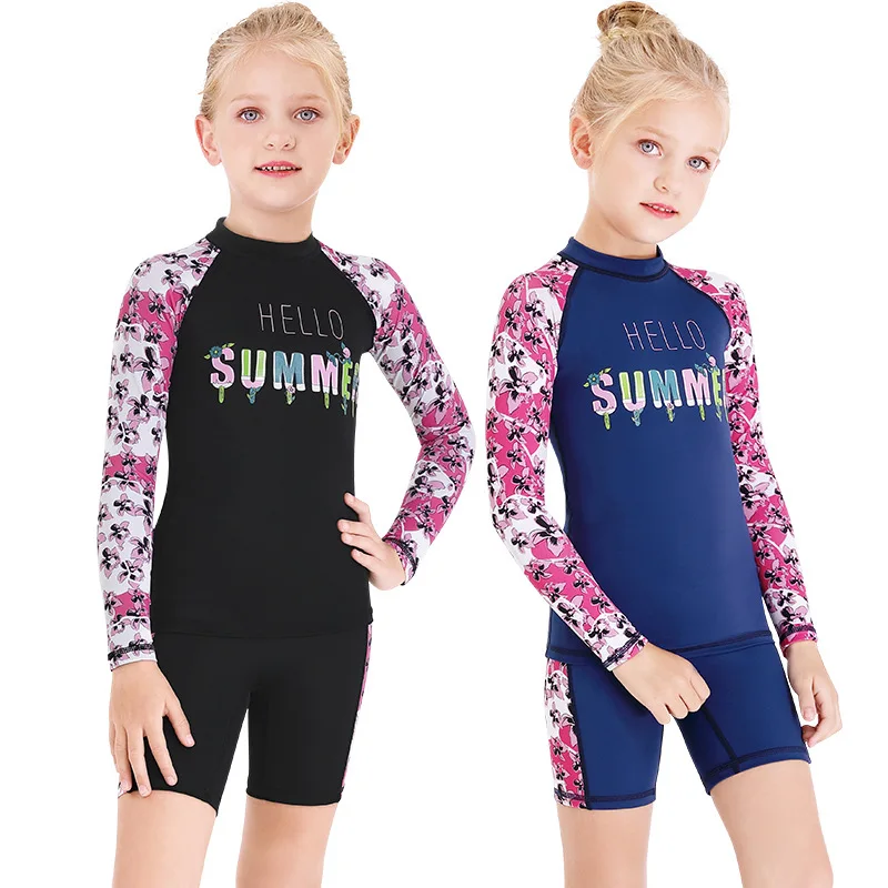 US Kids Girls Boys Rash Guard Swimsuits Tankini Bathing Suits Beachwear Swimwear 