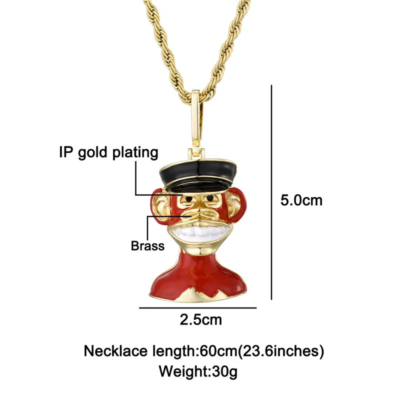 Gold Plated Y2K Metaverse NFT Enamel Crypto Punks Monkey Pendant