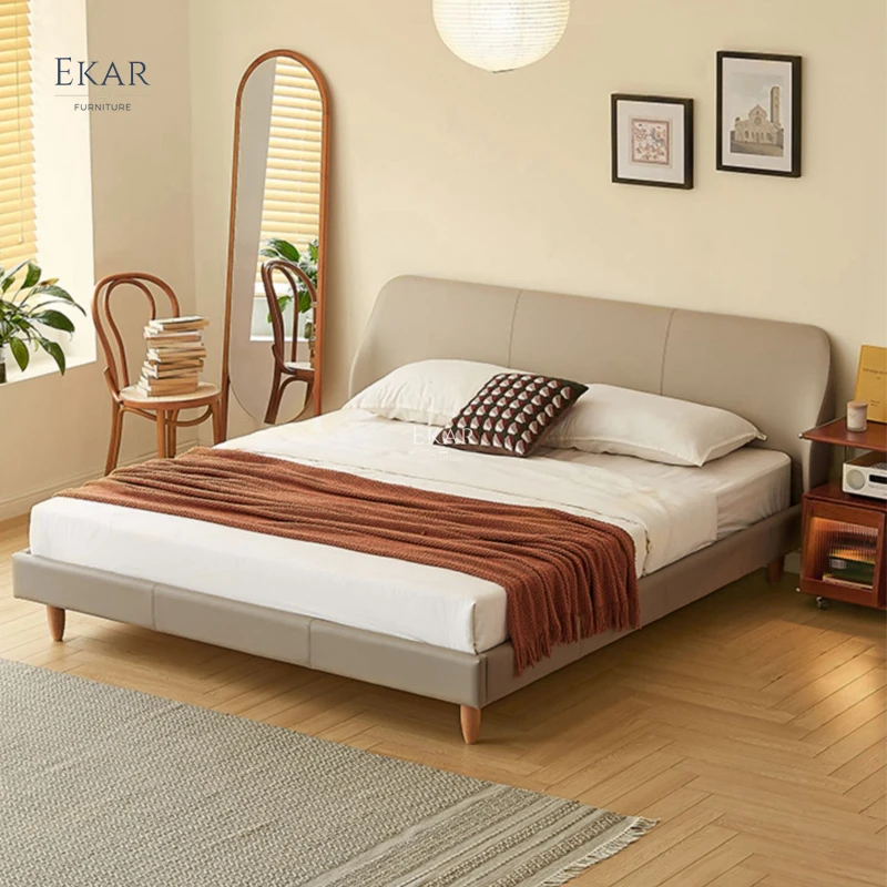 product new design ekar nappa leather half leather interior plank bedroom bed-61