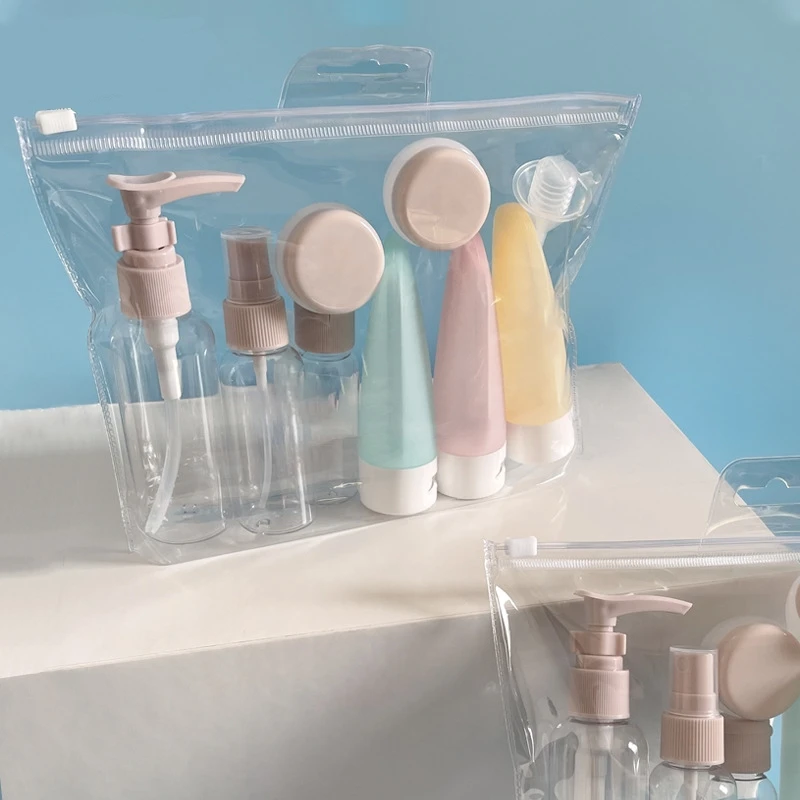 TSA Liquids Travel Bag with Leak-Proof Bottles and Travel Size Containers for Skin Care Serum Lotion Shampoo Toiletries Kit