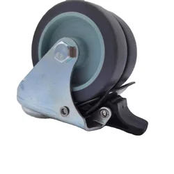 Wholesale stainless plate bolt hole casters double wheel tpr black castor swivel double wheels caster NO 6