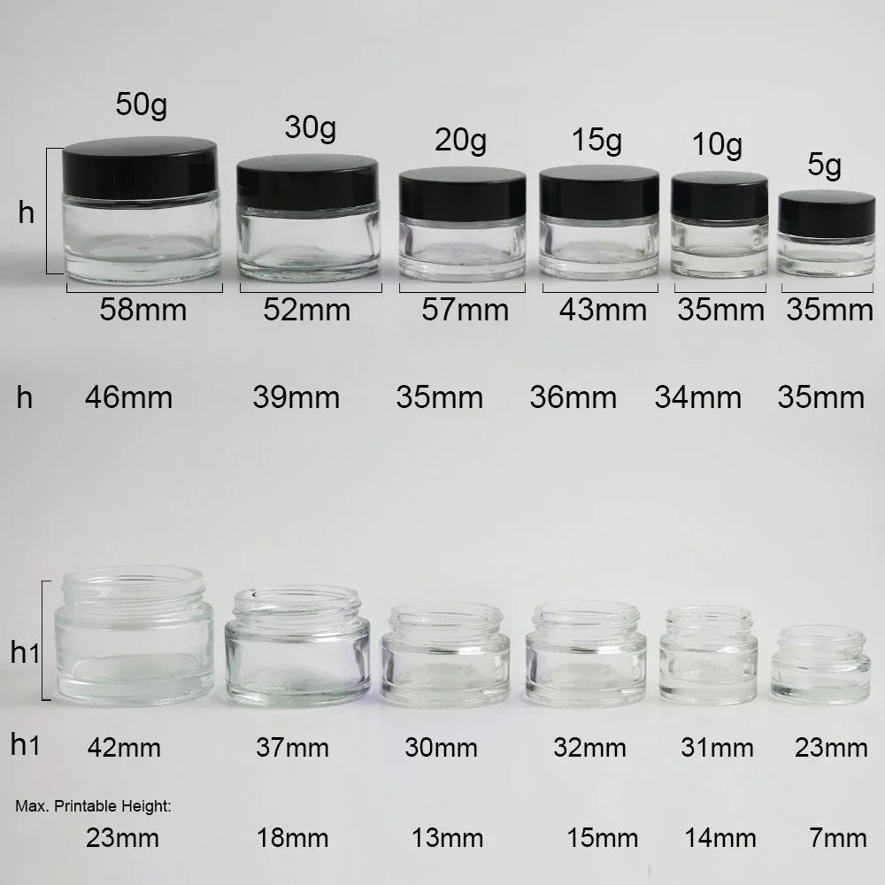 化妝品玻璃罐5g 10g 15g 20g 25g透明小玻璃奶油罐30g 50g 60g 100g帶