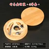 Bamboo and wood round box wine stopper 4-piece set