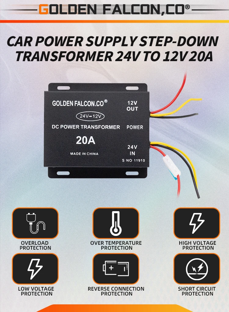 Car Power Supply Transformer 20a Car Step Down Transformer Dc 24v To