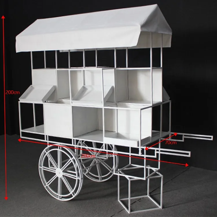 Горячая Распродажа украшение для вечеринки демонстрация десертов белая металлическая тележка конфет на