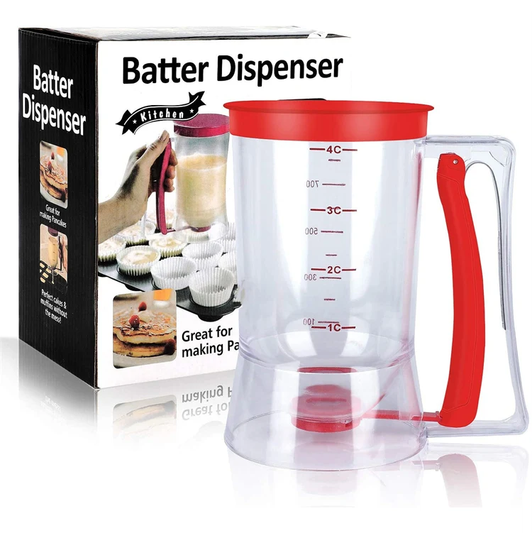 Buy Wholesale China 4-cup Batter Separator Cup Pancake Cupcake Batter  Dispenser With Measuring Label,900ml & Batter Dispenser at USD 2.33