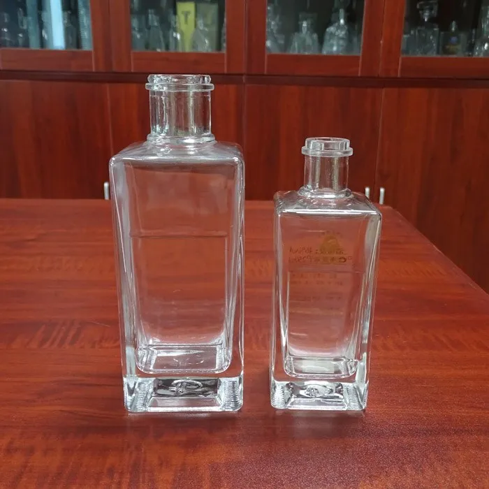 Flint Glass 250ML 25cl Mini Square Glass Spirit Liquor LIQUEUR Bottles