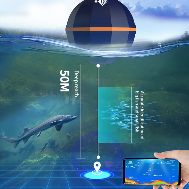Рыболокатор с перезаряжаемым литий-ионным аккумулятором, 130 футов (45 метров)