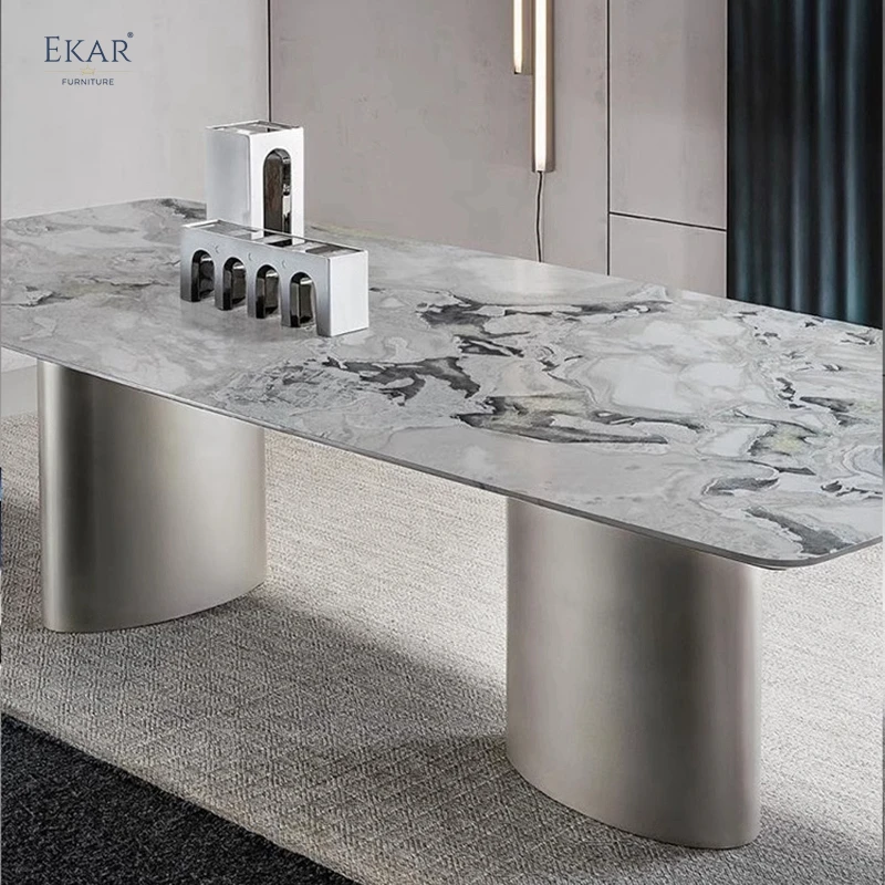 product elegant marble top dining table with metal legs for contemporary home decor-62