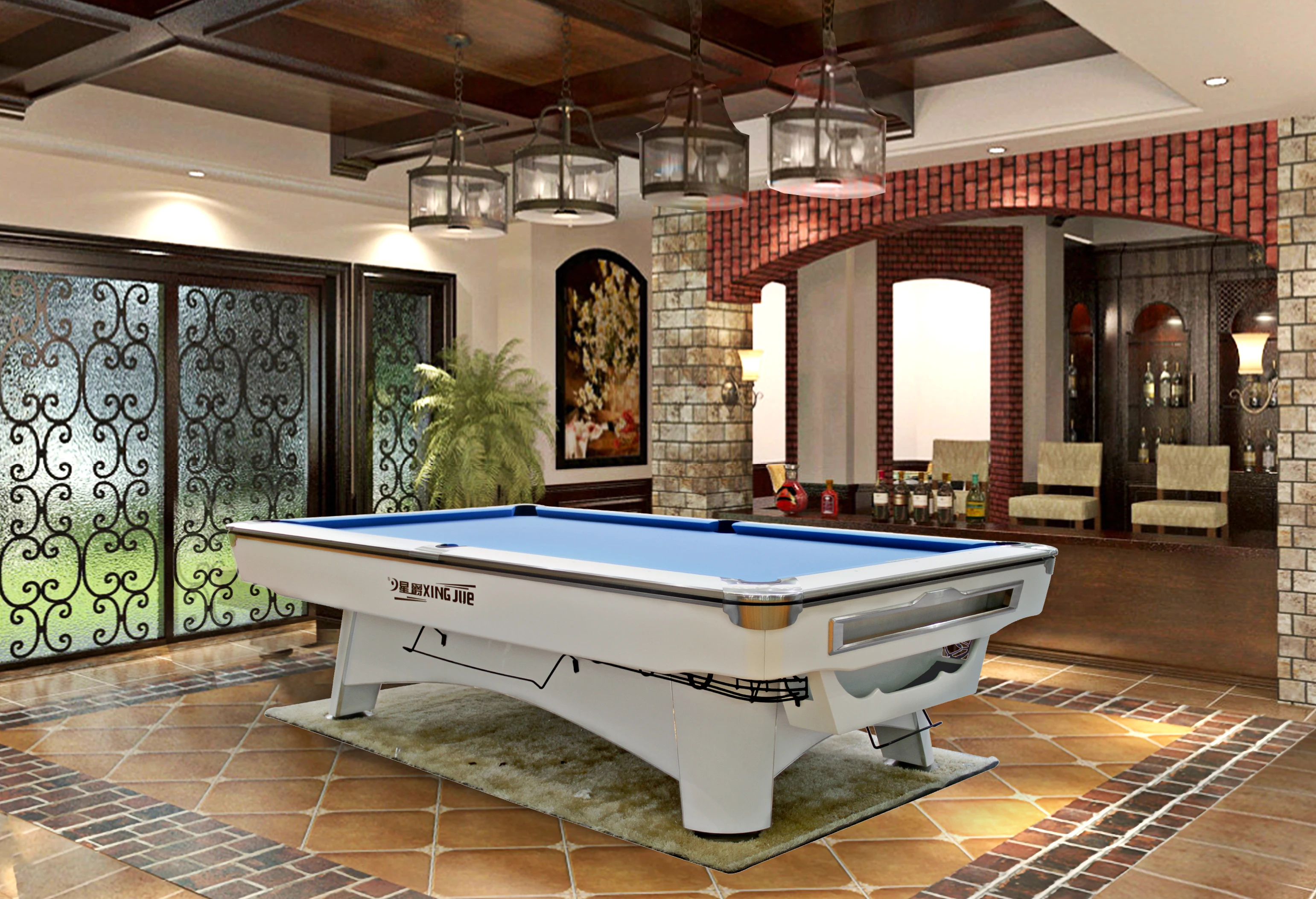 Modern Luxury Billiard Table American Pool Table with LED Lighting