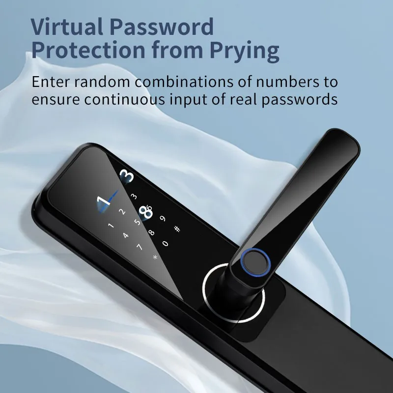 S802 Smart Fingerprint Password Door Lock Tuya TTLock App Remote Control Keyless Smart Lock Door for Home Office