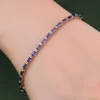 Bracelet en or massif 10 carats avec saphir de laboratoire