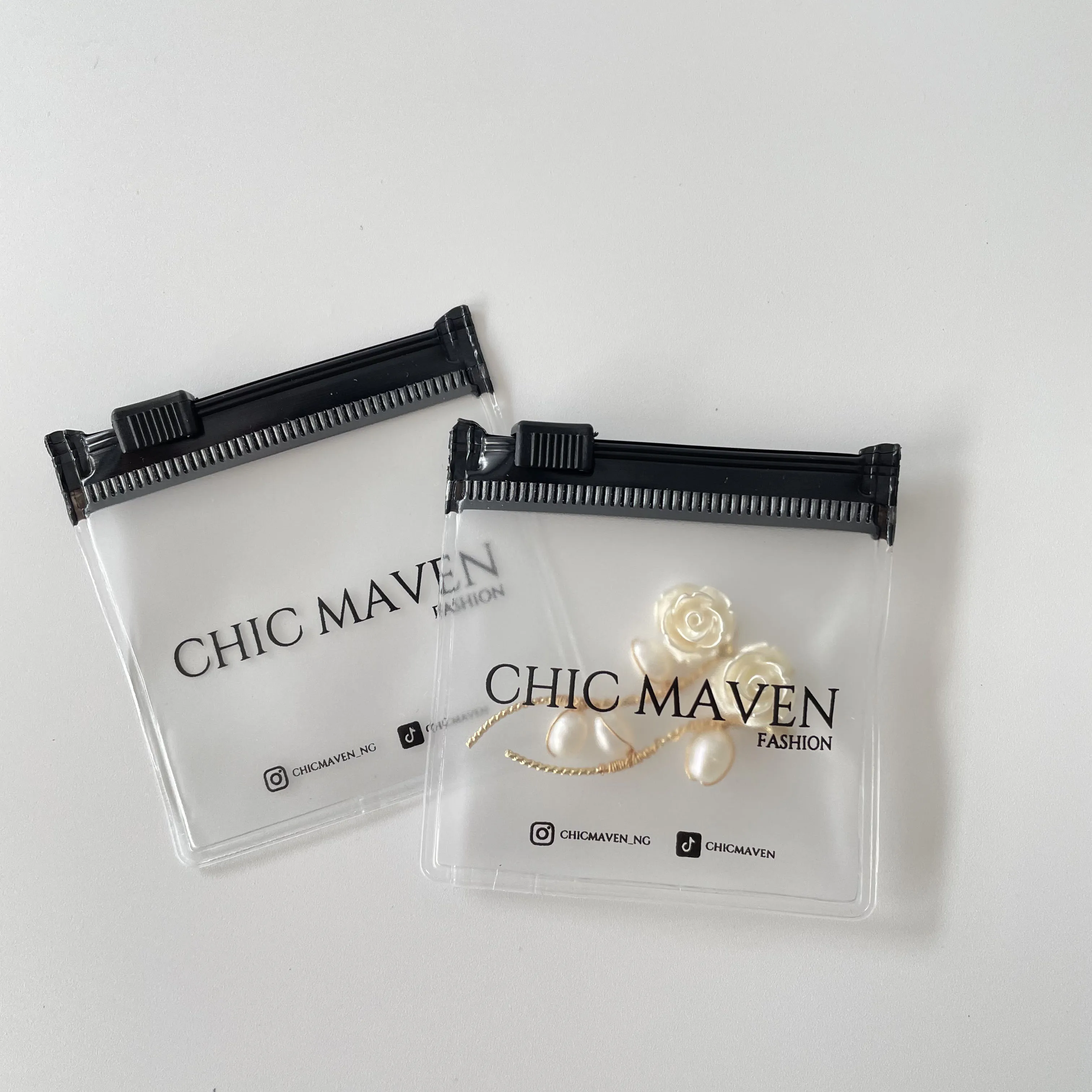 Pvc Plastic Zipper Lock Bag Frosted Jewelry Pouch With Custom Logo Mini Earring Zip Plastic Bags