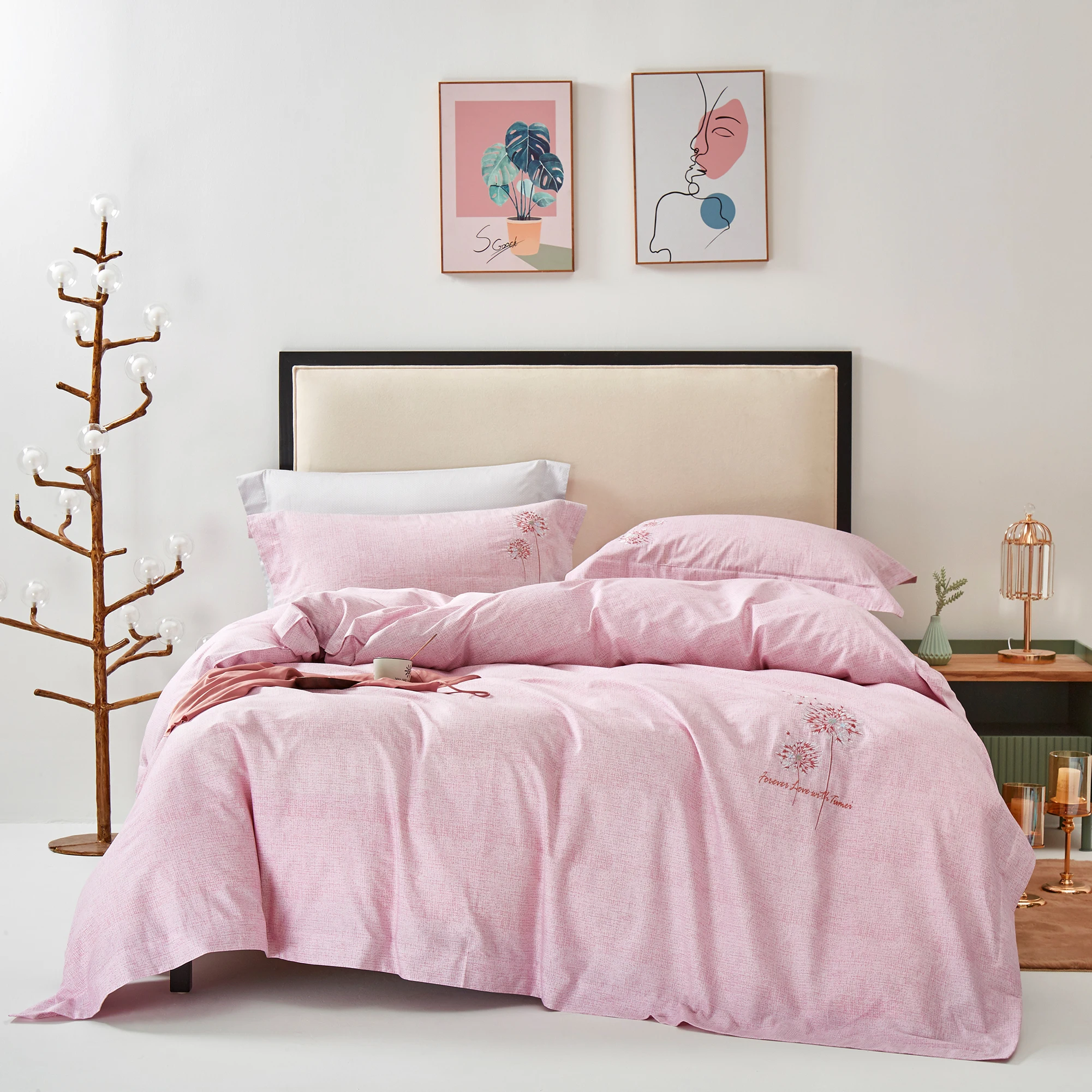 brushed cotton pink bedding