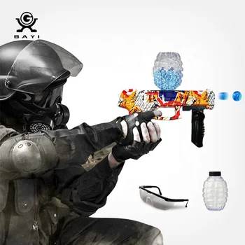2022 Electric Gel Water Machine Bullet Gun Toys Rifle Outdoor Mk23 Shooter Toy Water Ball Gun With Cool Graffiti