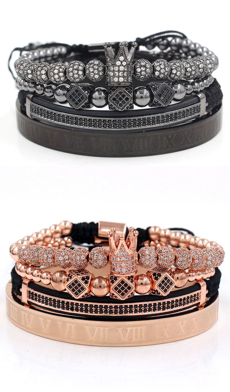 Luxury 4pcs Set Laminated Gold Jewelry 18k Gold Plated Numbers Engraved