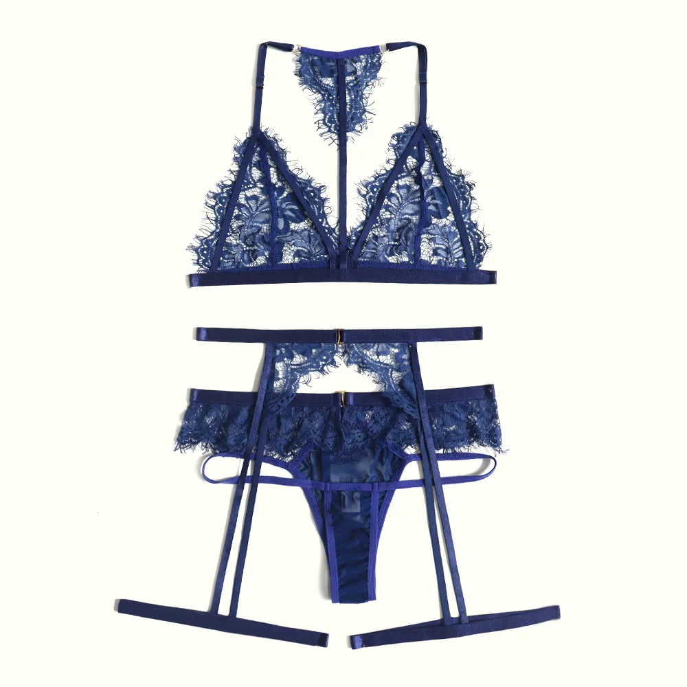 Buy ZHAOX Sexy Lace Transparent 3/4 Cup Bra Set Underwear Bra and Panties- blue-90C Online at desertcartSeychelles