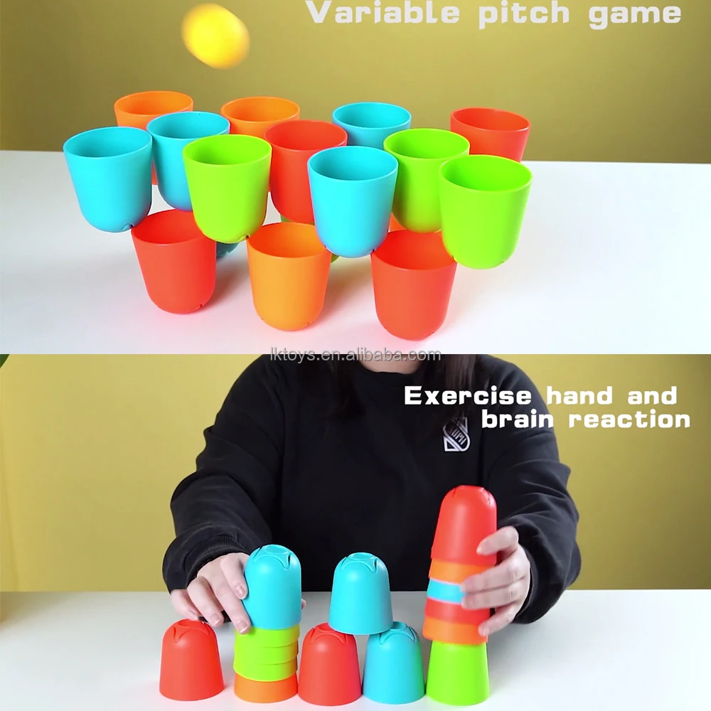 Quick Stack Cups Set of 30 Sport Stacking Cups for Fort Building Constructions and Toss Game