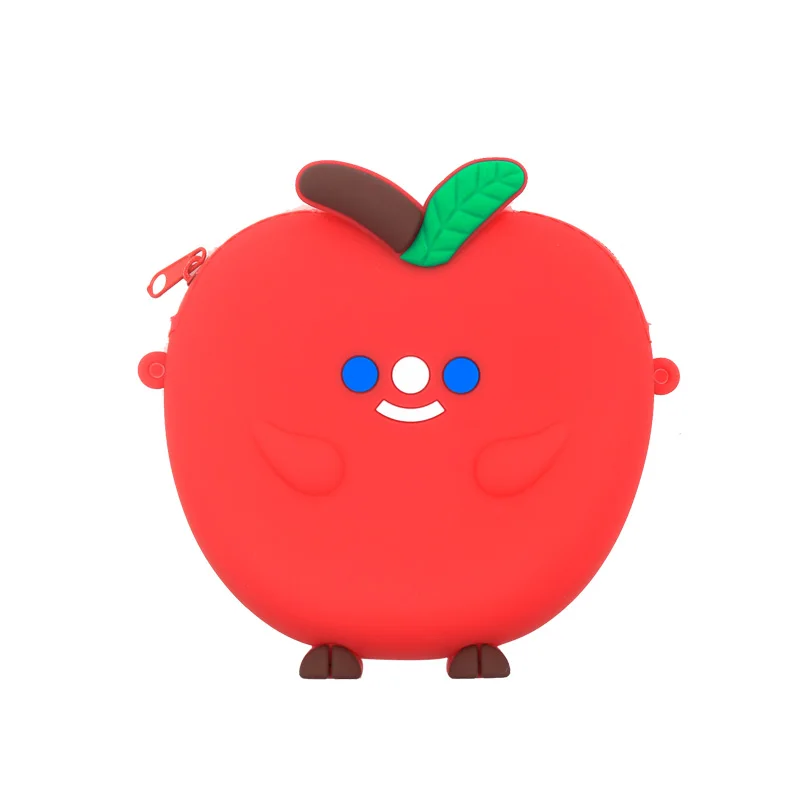 Grape orange Fashion Girls Mini Money Bag Lovely Cute Cartoon Pouch Women Small Wallet Soft Silicone Coin Purse