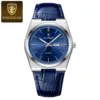 2 Silver blue Leather Strap