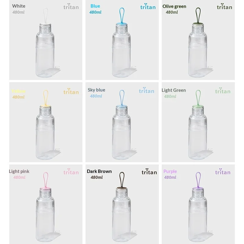 2026 New Eco-Friendly Outdoor Tritan Water Cup 480ML American-style Simple Wide-mouth Portable with Silicone Handle preview 4