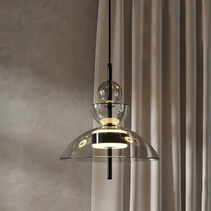 Modern Single Metal Pendant Chandelier for Bedroom and Dining Room Indoor Home or Hotel Decorative Hanging Lamp Small Size