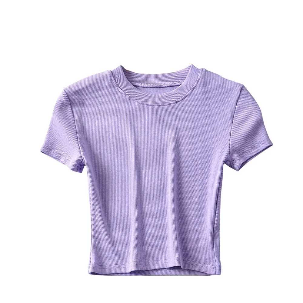 Wholesale Spring Blank Top Tees Custom Logo Clothing Women Cropped T Shirt for Ladies