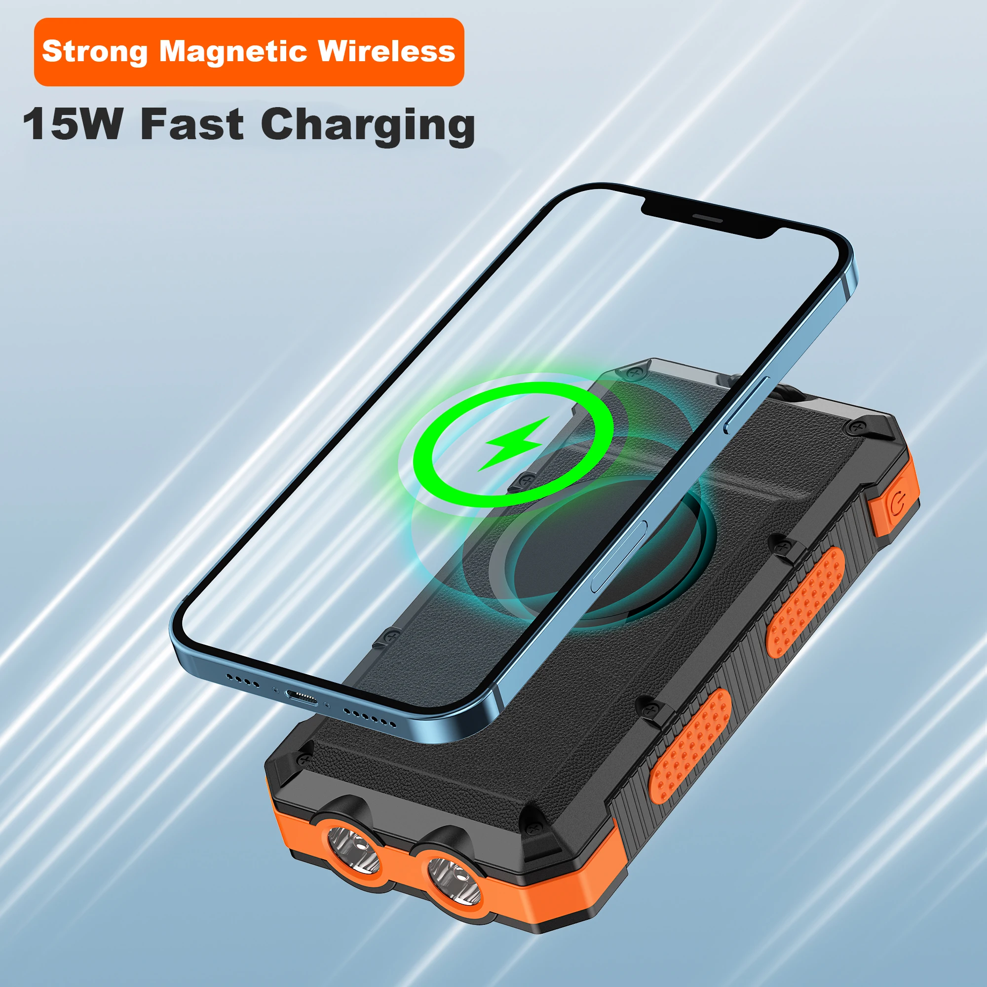 Wireless Solar Charger Battery Pack 20000mah Portable Sun Energy