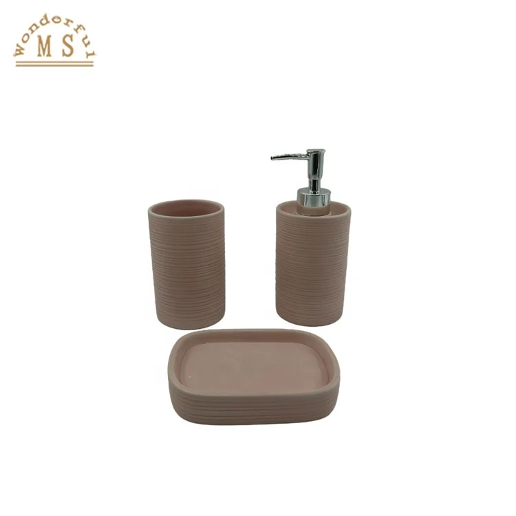 Full Functional 3 Piece Ceramic Bath Set Bathroom Accessory Set Features Durable Material and Nordic Style for Home Decoration