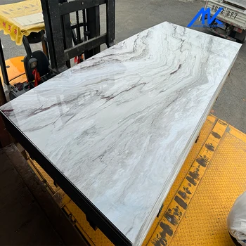 High Glossy Stone Texture 8ft*4ft UV PVC Marble Sheet Wall Panel Alternative For Interior Wall Decoration