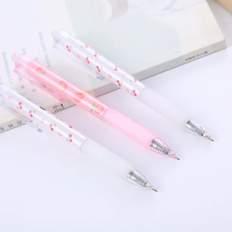 Press Fruit Gel Pen/peach/cherry Student Stationery Pen - Buy Pen ...