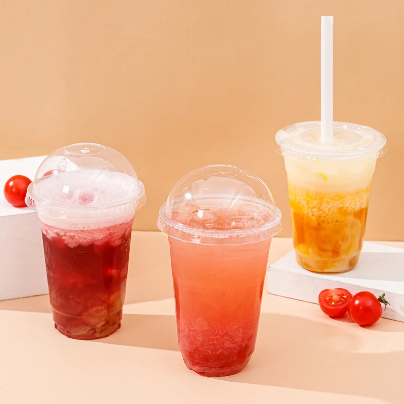 700ml 1000ml bubble tea plastic PP Cup Disposable Logo Printed Clear plastic milkshake boba tea Cups