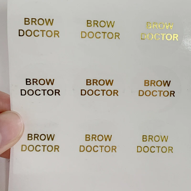 Wholesale Round Custom Label Clear Vinyl Gold Foil Logo Stickers Printing