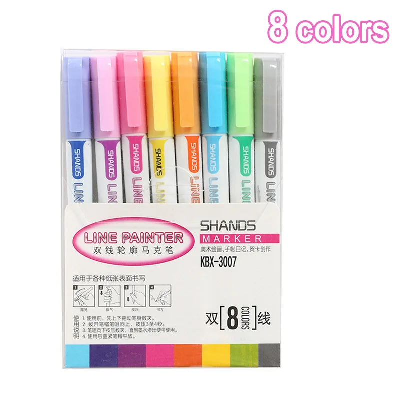 self-outline glitter markers metallic outline markers
