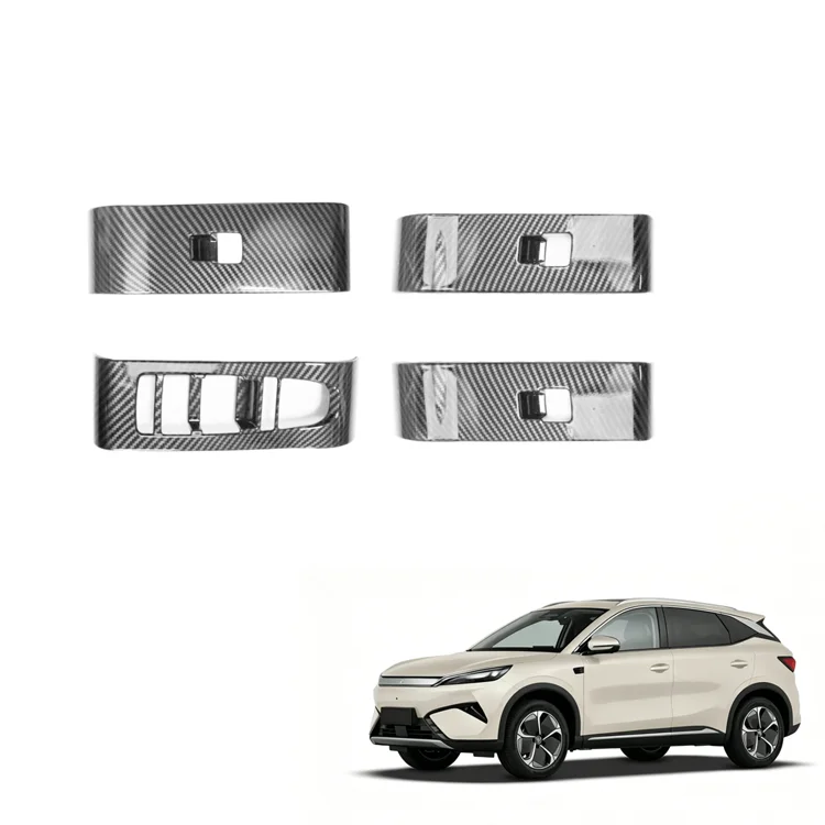 Maremlyn Armrest Window Rises Cover for BYD Yuan Plus Atto 3 2025 ABS Car Door Window Lift Button Decorative Frame EV Car Accessories