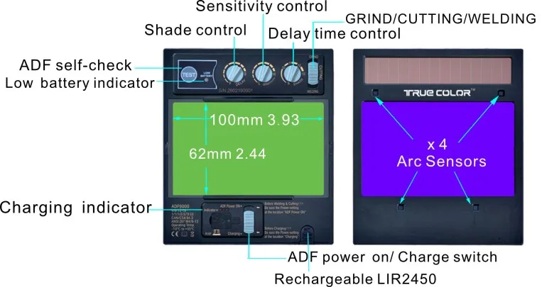 Высококачественный шлем на солнечных батареях для автоматической затемнения сварочный дуговой сварки