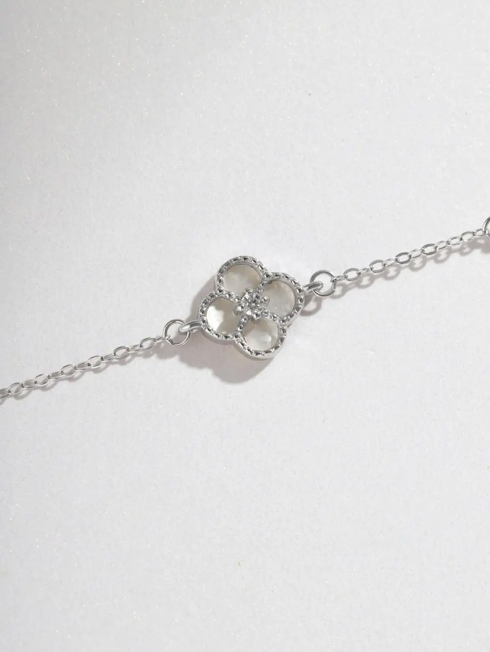KAKODIY Certified Jewelry 925 Sterling Silver Rhodium 14K 18K Gold Plated Chain Charm Four Leaf Clover Lucky Bracelet detail 2