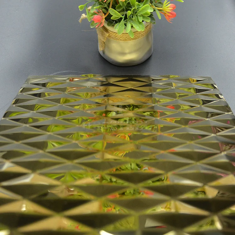 Foshan Factory 304 3D Design Water Ripple Hammer Panel Embossed Stainless Steel Metal Sheets for Wall Panel