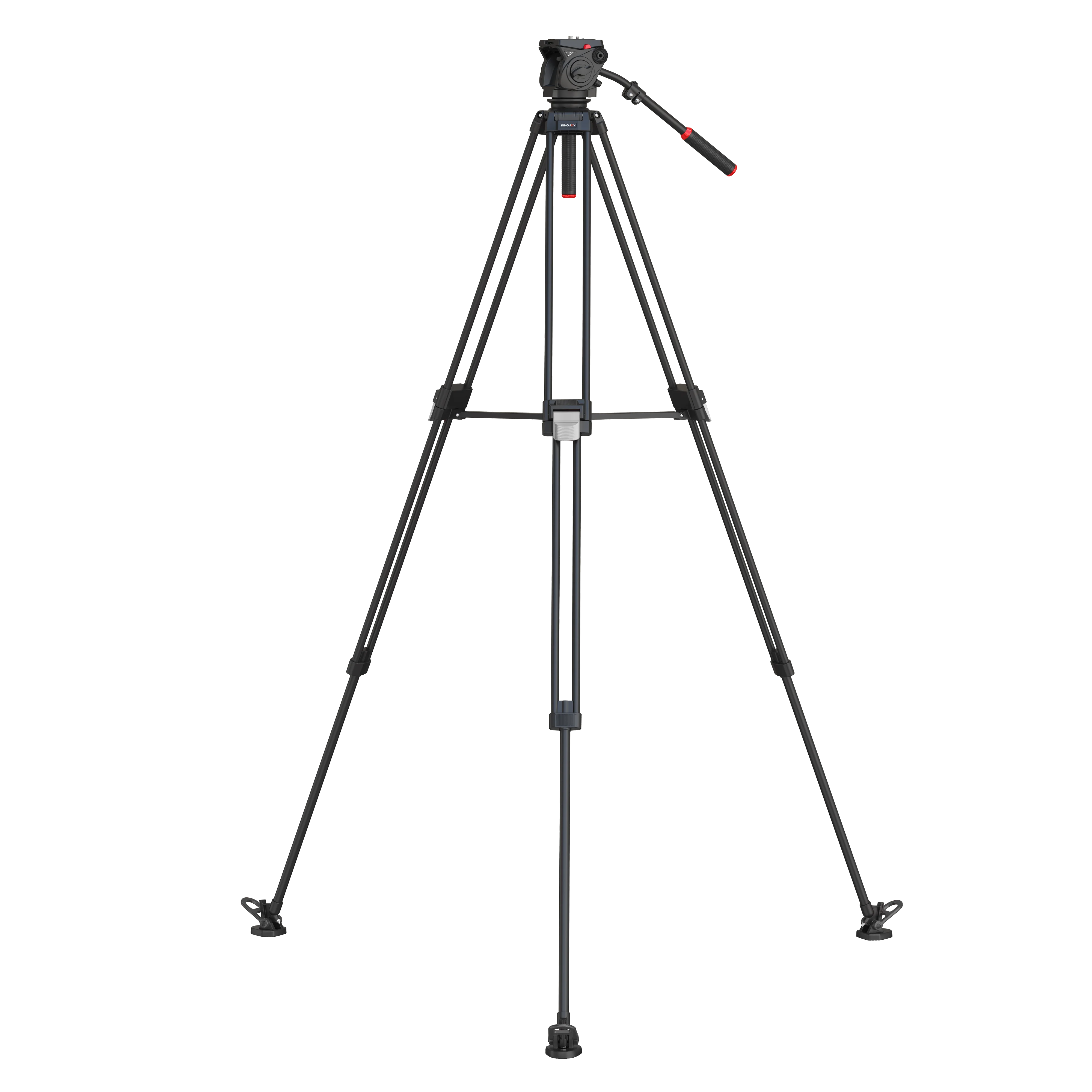 Professional Photographic Equipment KINGJOY One-click Lifting Broadcast CCTV Heavy Duty Video Camera Tripod With Fluid Head
