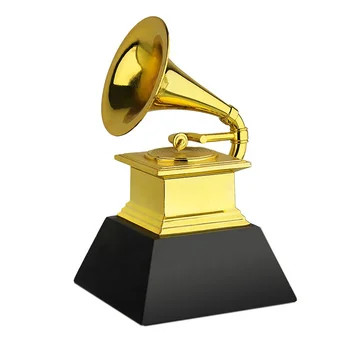 22CM metal Grammy Awards Stunning 2024 champions trophy  wooden base Grammy trophy with gift box