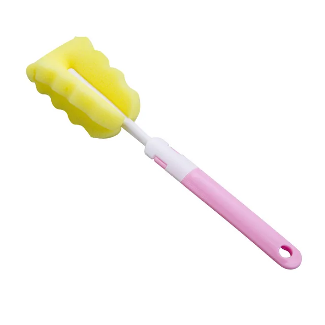 SCO Multifunctional removable long handle cup washer baby water bottle sponge cleaning brush