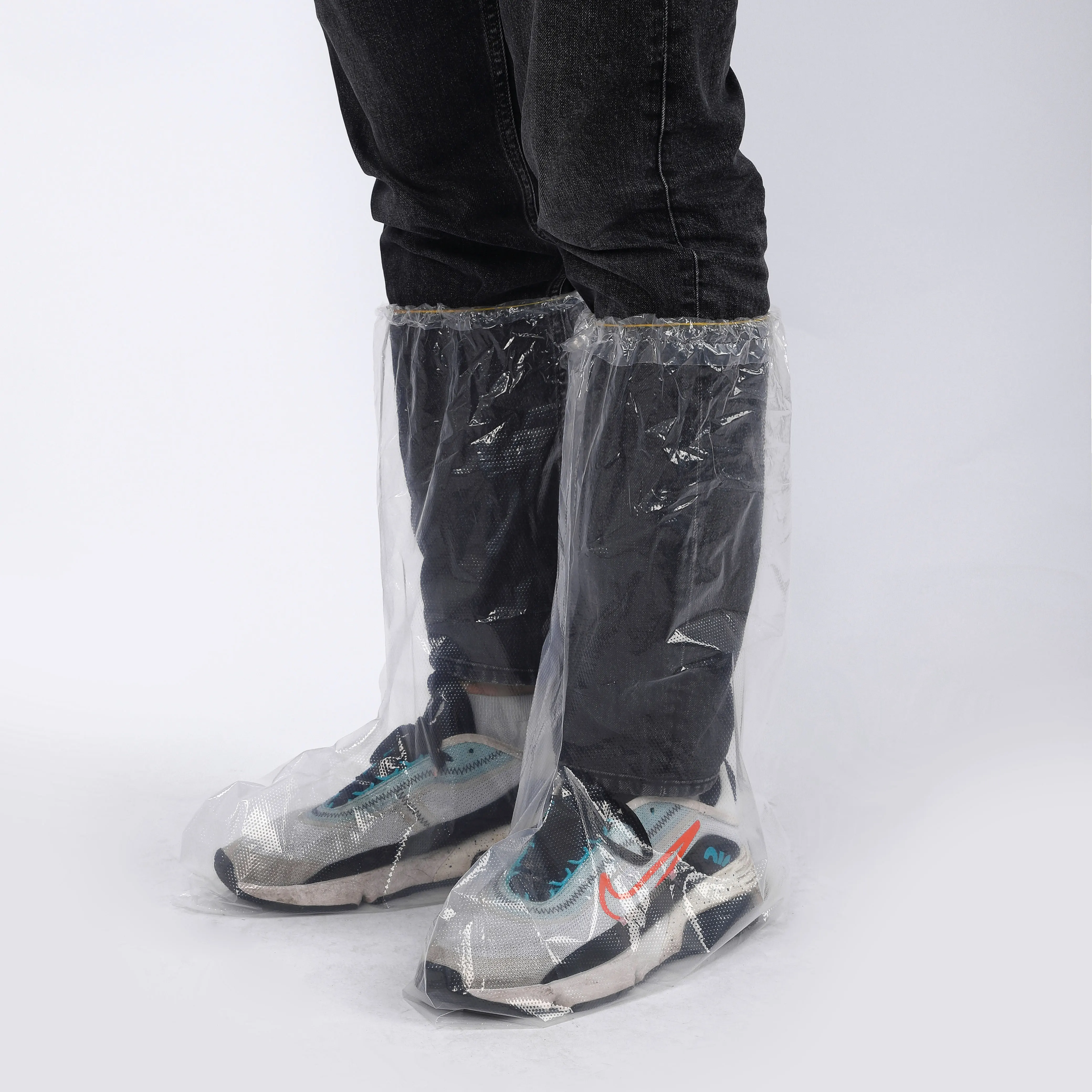 Eco-friendly Elastic Waterproof Plastic Long Shoe Covers Transparent ...
