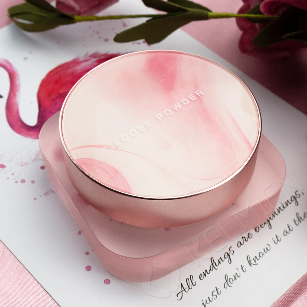 Customized Empty White Compact Powder Case Wholesale Crystal Square