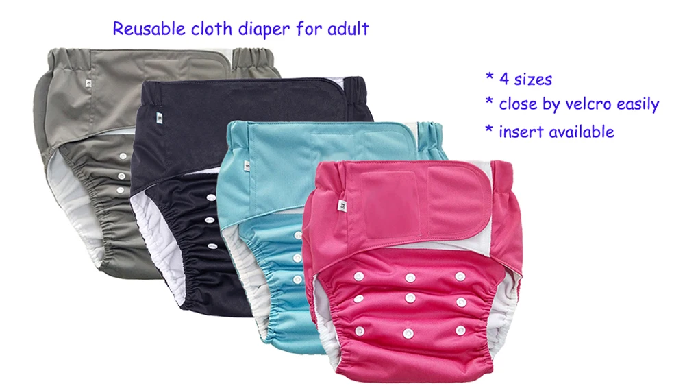 Medium Washable Cotton Adult Cloth Diapers Reusable Adjustable Leak Guard  Dry Surface Absorption for Incontinence Care Old
