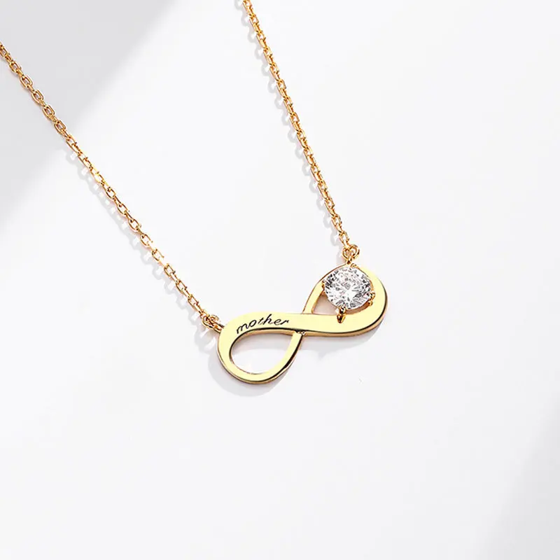 Diamond Love Symbol Pendant Clavicle Necklace for Mother Daughter