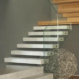 DBM Marble Steps Floating Stairs Metal Structure Cantilever Staircase