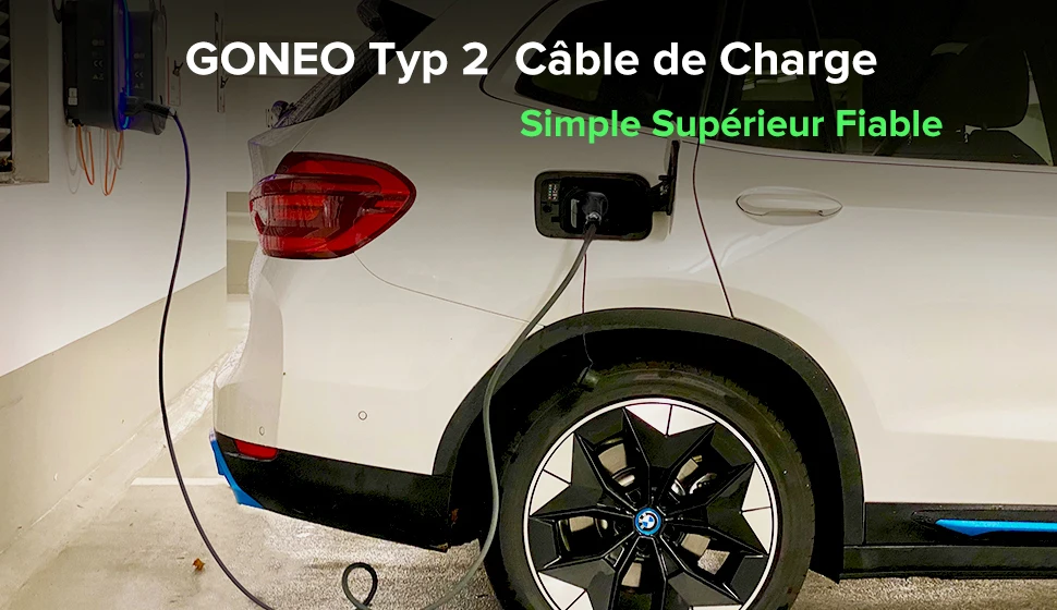 Borne De Recharge Mobile GONEO 11kW Pour Voiture électrique – Câble 7m, Triphasé, Réglable 8-16A, étanche IP66 - 7