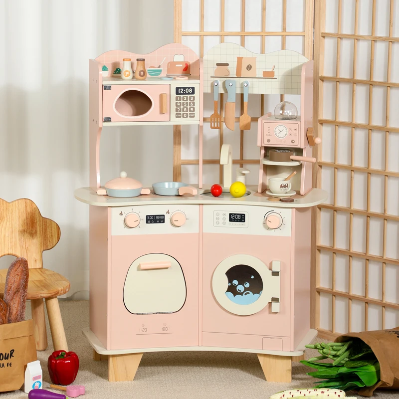 Fantasy Wooden Toy Kitchen Set Realistic Play for Kids
