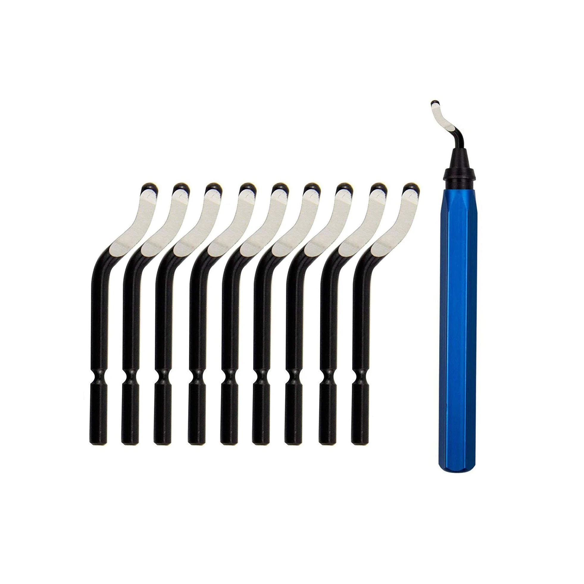 Deburring Tool with 10 Extra HSS(Steel) Blades and 1 Aluminum Handle Hole Metal Deburrer Burr Remover  Reamer Tool
